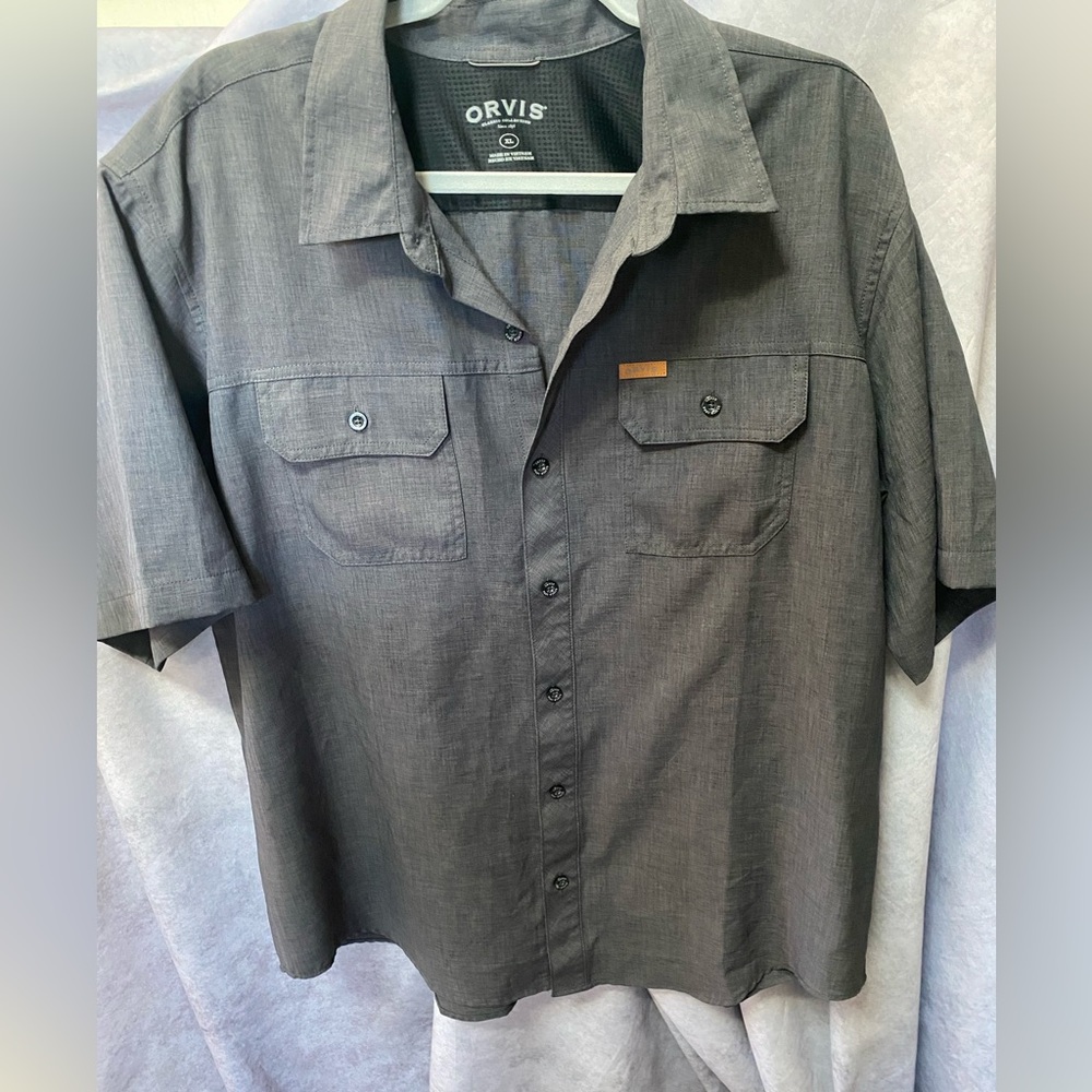 Orvis Men's Gray Short Sleeve Shirt XL
